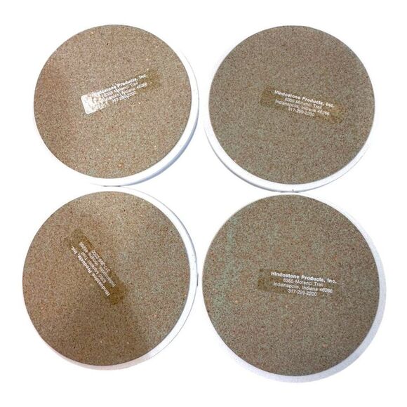 Set Of 4 CoasterStone Absorbent Stone Coasters With Purple Pansy Design In Box - Picture 6 of 6